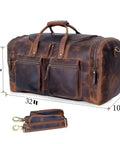 32 Inch Vintage Duffel Bag With Old School Look And Modern Touch Handmade Full Grain Buffalo Leather Carry On Fits Under Seat