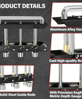Details of 3-Station Edge Roller Bender For Metal Roofing And Sheet Metal 0 To 90 Degree Bends showing aluminum handle and brass components