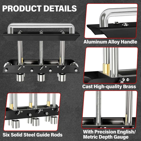 Details of 3-Station Edge Roller Bender For Metal Roofing And Sheet Metal 0 To 90 Degree Bends showing aluminum handle and brass components