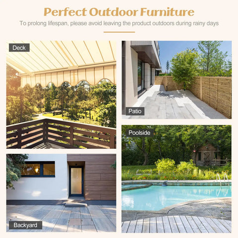 Deck, patio, backyard, and poolside environment illustration for Outdoor Rattan Storage Cabinet With Acacia Wood Countertop Weatherproof Two Door Wicker Sideboard Open Shelf For Quick Access Outdoor Bar Station For Patio Garden Or Poolside Use Black.