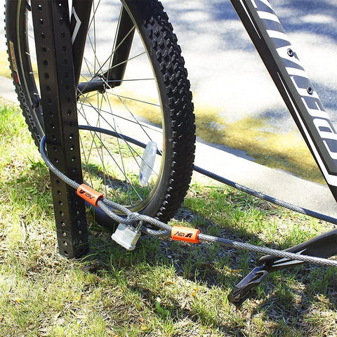 Heavy Duty Security Cable Lock With Loops 10mm Braided Steel Weatherproof and Cut Resistant Wire Cable For Padlock gate and bike