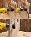Using 8 Piece Hole Saw Kit With Case 1 To Two And One Eighth Inches Includes Five Saw Blades Mandrel Two Drill Bits And Hex Key For Soft Wood PVC Plywood Ideal For DIY Projects And Home Improvement Tasks Cutting Soft Wood PVC Board And Plywood With A Durable on plywood with drill