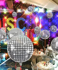 Metallic Silver Disco Balloons In Mixed Sizes 32-Inch, 22-Inch, And 10-Inch - 20 Count 4D Mylar Balloons For 70s 80s Disco Theme Parties