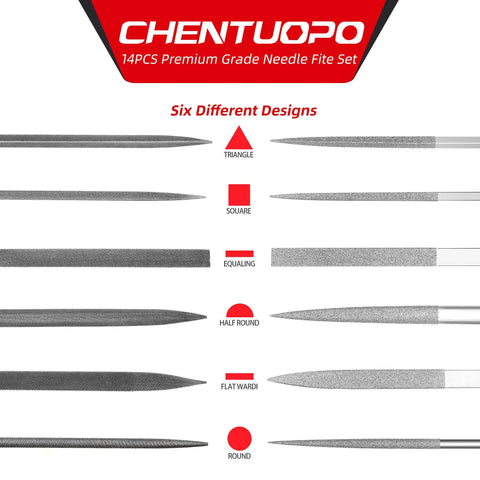 All In One Do It Yourself File Set With Six Steel Files And Six Diamond Files Six Different Designs