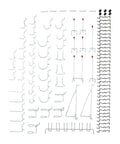 51 Piece Pegboard Hook Set for Garage Organization and Tool Storage, Multi Tool Rack and Pegboard Accessories in Zinc Finish