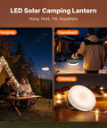 Solar Camping String Lights With Built In 5400mAh Power Bank USB Charger For Phone Outdoors Indoor 50 Ft Of Fairy Tent Lights 11 Modes