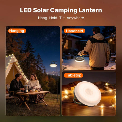 Solar Camping String Lights with 5400mAh Power Bank ✓