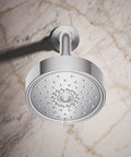 Purist Three Function Shower Head With 1.75 GPM High Pressure Spray, Full Coverage, Pulsating Massage, polished chrome finish
