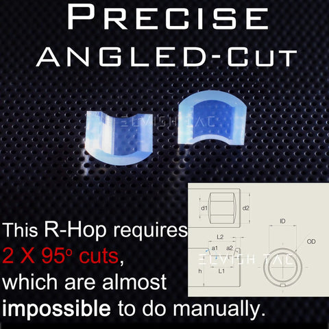 R Hop AEG Upgrade Kit With ZCI 6.02mm Tightbore Barrel, R-Hopped Performance, And Modify Flat Hop Bucking, angled-cut detail