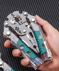 20 In One Folding Wire Stripper Pliers Multifunctional Electrical Tool With Voltage Tester and Dual Alarm for crimping, cutting, stripping.