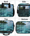 Picnic Backpack Cooler With Built In Lunch Box Insulated For Women And Men, beach design, 12x8.7x10 inch, multi-angle view