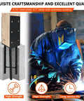 4 Pack Heavy Duty Concrete Post Anchors For 4x4 And 4x6 Posts, Solid Steel Fence Post Base With Screws, Waterproof Galvanized Finish And Black Powder Coat installation and welding process