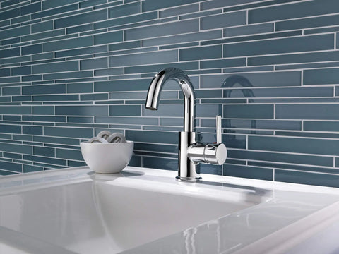 One Hole Single Handle Chrome Bathroom Faucet For Bathroom Sink With Drain Assembly Lifetime Limited Warranty visible over sink
