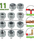 Heavy Duty Pipe Press Tool For Copper And PEX Crimping Hydraulic Crimp Tool With F1807 And F877 Standards 11 Die Set, 1/2 to 1 in dies