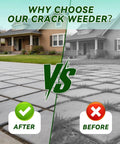 Comparison of driveways with and without 3 In 1 Heavy Duty Crack Weeder Tool With 59 Inch Adjustable Handle Stainless Steel Crevice Weed Puller And Moss Remover