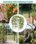 Metal Garden Arch Trellis Black 7.3 Ft, Space Saving Vertical Plant Support For Raised Beds, displayed in garden with veggies