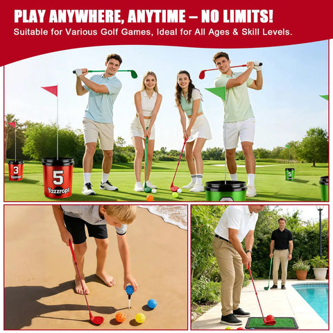 Two Pack Backyard Golf Clubs With Telescopic Aluminum Shafts 18 To 38 Inches, Oversized Forgiving Heads for yard games