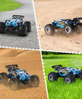 All Terrain 2.4GHz RC Monster Truck with LED Body Lights 20 Kmh Speed Dual Rechargeable Batteries Off Road Toy Car on diverse terrains