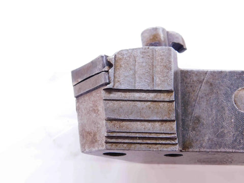 Close-up of Beefy Pro Grade Lathe Turning Tool Holder With One And A Quarter Inch Shank MSSNR 206, metal detail view