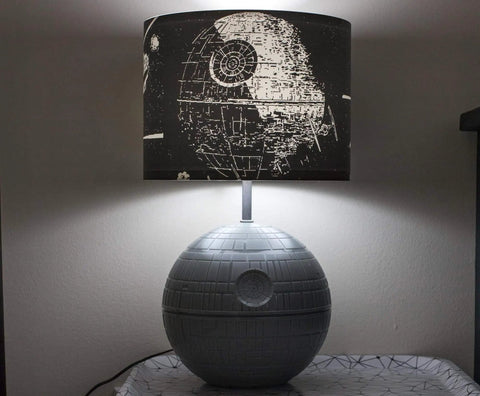 Death Star 3D Touch Lamp USB LED Desk Light With Printed Death Star Shade, 14 Inch Tall, sphere base, Star Wars theme