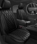 Dope Faux PU Leather Front Seat Covers For SUVs Vans And Trucks, Waterproof Anti Slip With Armrest, Airbag Compatible, Diamond Stitch