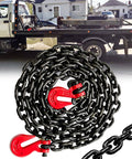 G80 Transport Binder Chain Five Sixteenth Inch Ten Foot With Clevis Grab Hooks for heavy duty towing on flatbed truck