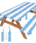 Must Have Outdoor Table Protector Set for 72 Inch Tables and 72 Inch Benches Waterproof Windproof Picnic Table Cover with Storage Bag