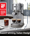Dedica Duo Compact Espresso Machine With Milk Frother Wand For Espresso Cold Brew Hot And Iced Coffee Cappuccinos Lattes