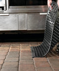 Anti-Fatigue 3 Ft by 10 Ft Rubber Floor Mat For Commercial Kitchens With Drainage Holes Beveled Edges Grippy Non-Slip Surface