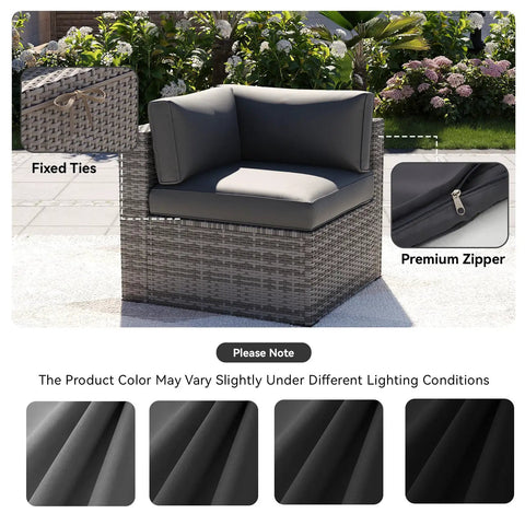 14 Piece Waterproof Patio Cushion Covers For Outdoor Furniture With Zipper And Non Slip Bottom Covers Only For Full Sofa Makeover Fits 6 Seat 6 Back 2 Side Sectional Gray with premium zipper detail