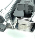 Close-up of Carpet Wall Trimmer Kit With 10 Sheffield Steel Blades and spacers visible on metal base