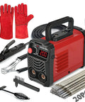 200 Amp Portable Stick Welder 110V IGBT Inverter with Hot Start Arc Force Anti-Stick, gloves, clamps, 20 welding rods