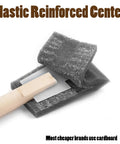 Top Shelf Two Inch Foam Brushes Twenty Four Pack For Painting Staining Varnishing Woodworking Cut Ins Made In The Usa showing a plastic reinforced center with wooden handle.