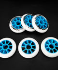 90mm 85A Inline Skate Wheels Set Of 6 For Outdoor Replacement With Blue Core High Rebound PU Speed Fitness Wheels