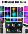 RGB Sound Activated Disco Light With Remote Control showing LED strobe stage lights and pattern options with accessories.