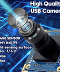 Ultra HD 8MP USB Camera Module With 3264x2448 Fixed Focus Lens showing sensor and light assembly details.