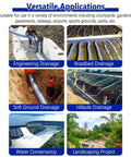 Collage of applications for Flexible 4 Inch Perforated Underground Drainage Tube For Yards And Patios, DIY French Drain Pipe