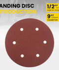 Fresh 9 Inch Hook And Loop Drywall Sanding Discs With Hole Design 40 120 And 180 Grit Mixed Bag For Pro Aluminum Oxide Sander Paper showing a 9-inch sanding disc.