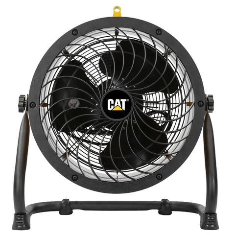 Front view of Industrial Grade 14 Inch High Velocity Drum Fan with Four Speed Settings and 360 Degree Adjustable Drum Head