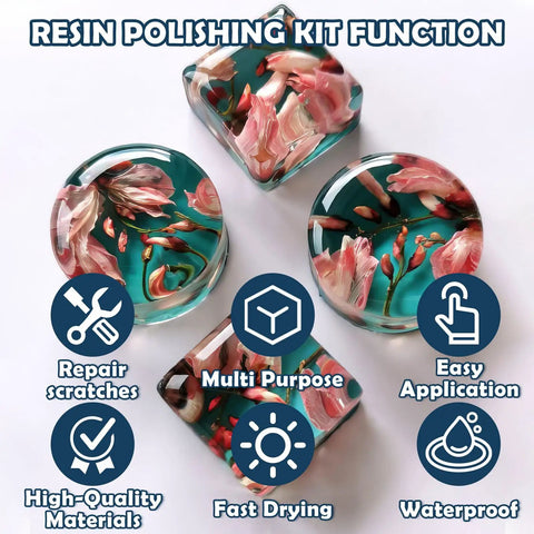Pro Grade Resin Polishing Kit With 16 Oz Epoxy Polish And 16 Oz Cleaner, Removes Scratches Swirls And Scuffs On Epoxy, Metal, And Jewelry
