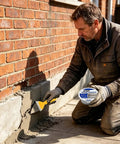 Heavy Duty Concrete Crack Filler For Outdoor Patios And Floors Joint Repair Glue in use on a damaged concrete edge.