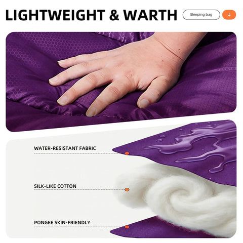 Lightweight Sleeping Bag For Kids And Adults, Ideal For Backpacking And Scouts, Compact Yet Roomy 33 By 86.6 Inches material detail