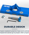 Concealed Hinge Jig For 35mm Cup Holes, Adjustable Cabinet Door Installation Tool with carbide bit and stop collar, Kreg