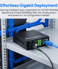 Image of Snag This Gigabit Fiber Optical Media Converter For Serious Speed Up To 3Km With Auto Negotiation On 10 100 1000Mbps and indicators.