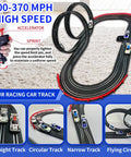 4 Unique Slot Cars Race Track Set For Kids Ages 4 To 12, Battery Powered Or Electric Car Track With S Curves And Overpass layout