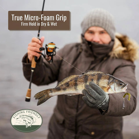 Person holding fish with Snug Fit Cut Resistant Gloves 2 Or 5 Pack ANSI A4 Heavy Duty Work Gloves For Metal Glass Wood Box Cutting Fishing.