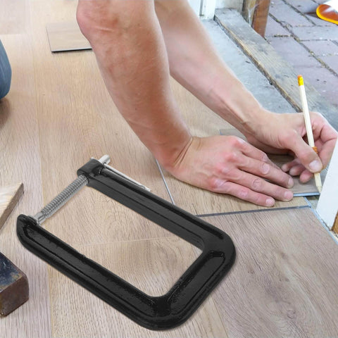 Heavy Duty Universal Three Inch Tabletop Mounting Clamp For Woodworking And Desk Fixtures With 180mm Jaw Opening, Cast Steel C Clamp