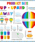 Hot Air Balloon Bulletin Board Set With 57 Pieces Including Balloons And Clouds Borders Letters And Crepe Paper Rolls For Back To School Classrooms Windows Walls And Doors Decor Kid Friendly Fun Preschool Elementary Summer product sizes