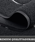 Close-up of Black Door Mat For Entryway And High Traffic Areas, Non Slip Indoor Outdoor Welcome Mat With Low Profile Design, showing material