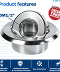 Slick Chrome Six Pack Fire Sprinkler Trim Rings For Ceilings Built Tough Recessed Two Piece Rosette Covers close up view.